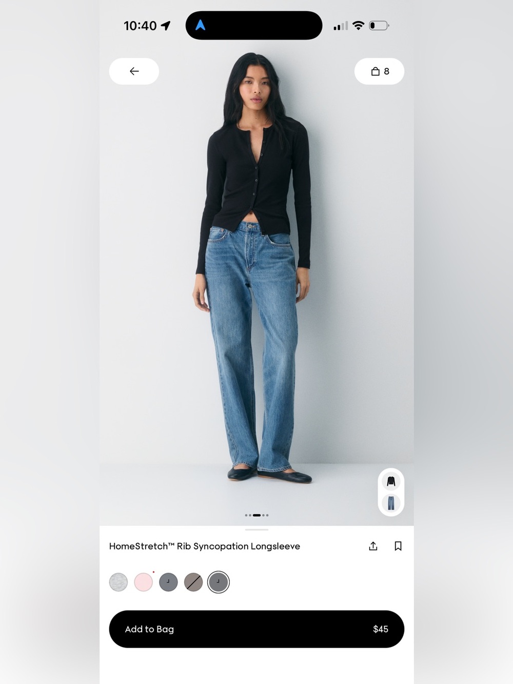 Aritzia Homestretch Syncopation Longsleeve Button Top